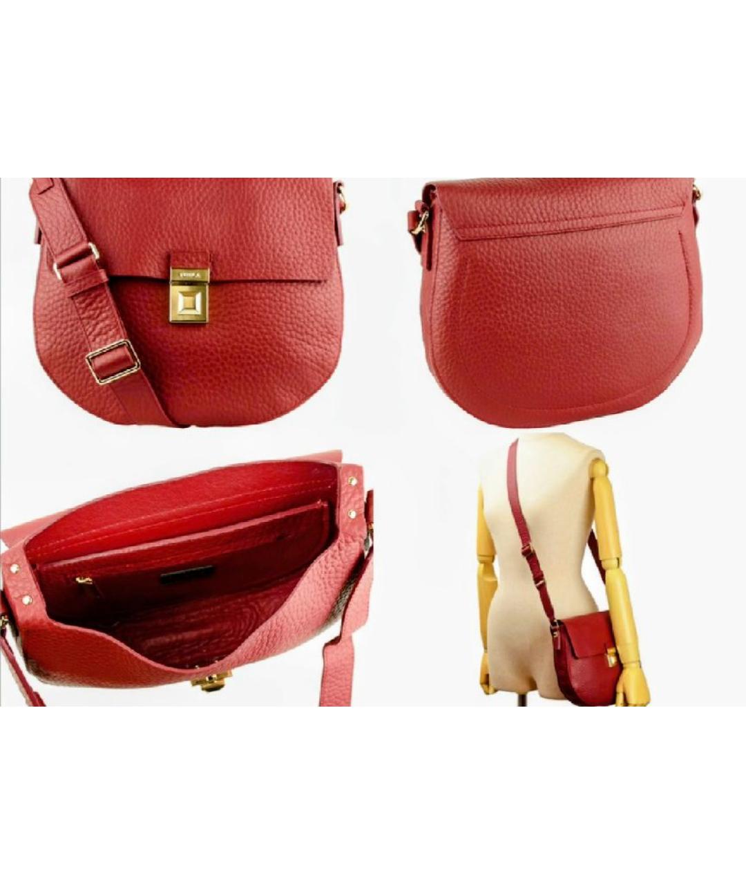 FURLA Коралловая кожаная сумка через плечо, фото 9