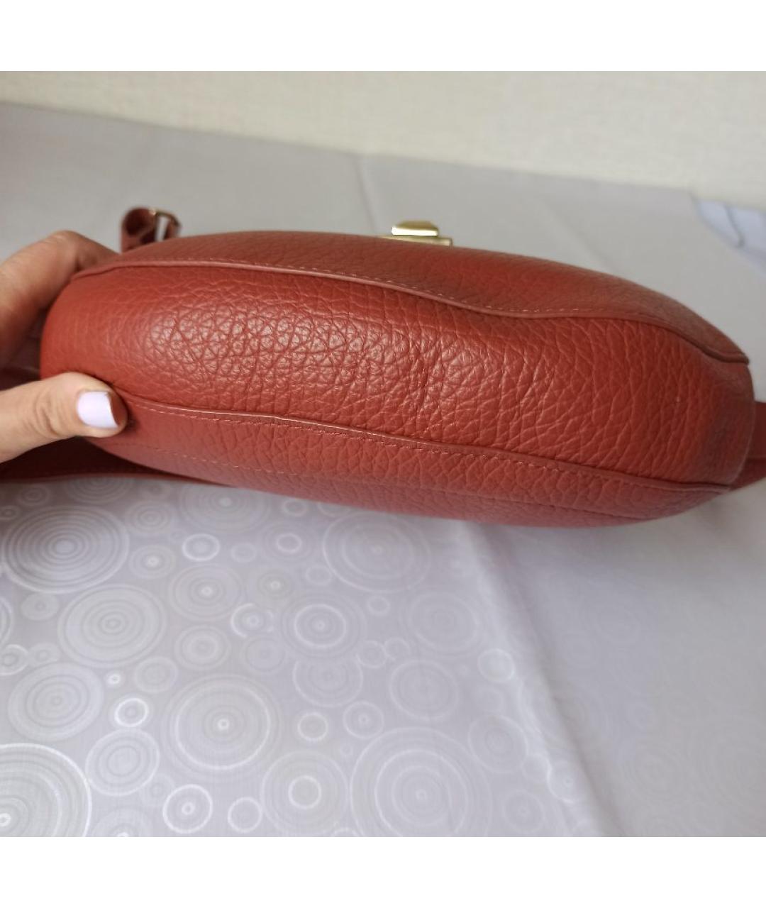 FURLA Коралловая кожаная сумка через плечо, фото 5
