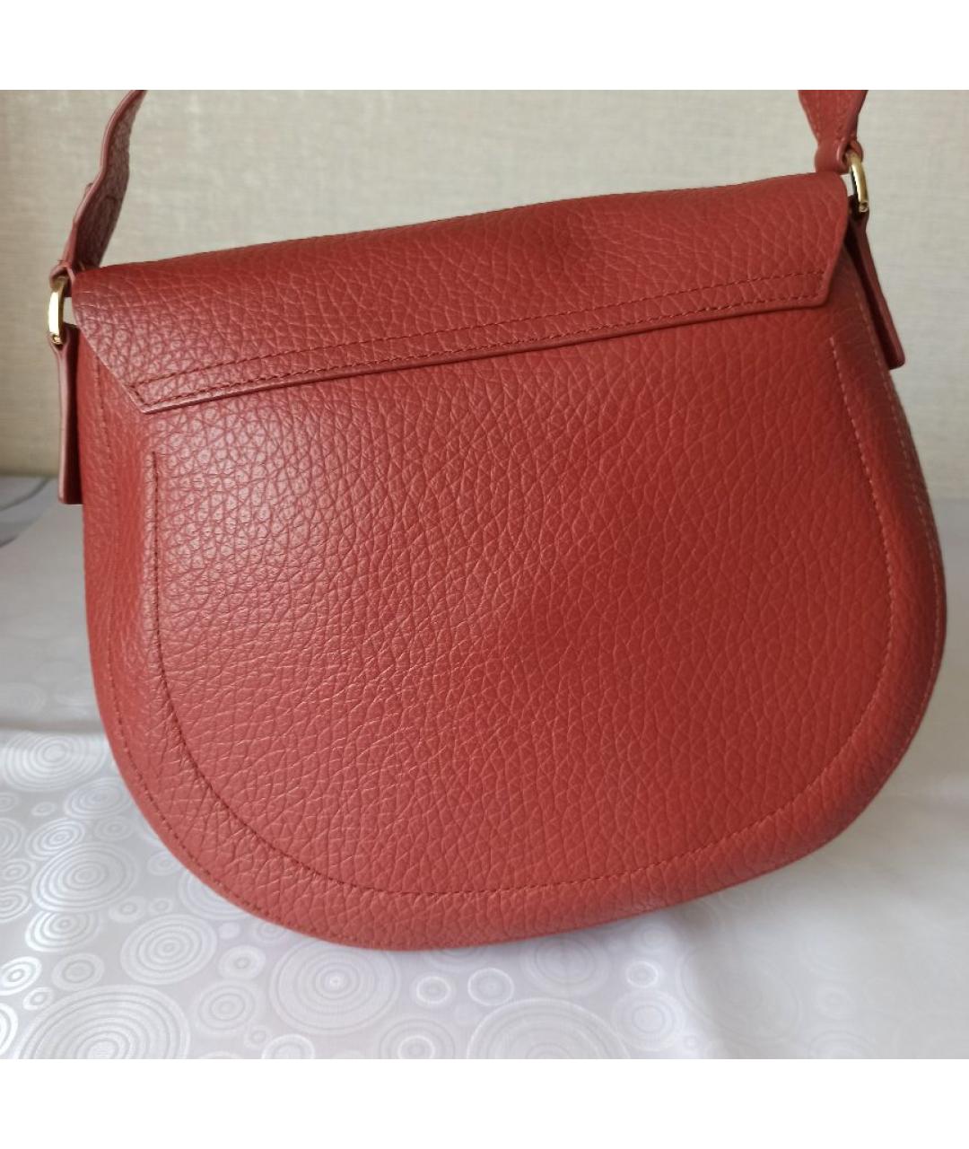 FURLA Коралловая кожаная сумка через плечо, фото 3