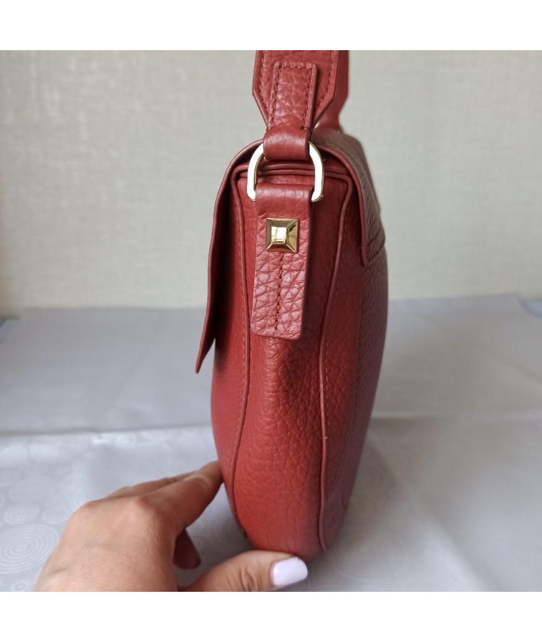 FURLA Коралловая кожаная сумка через плечо, фото 2