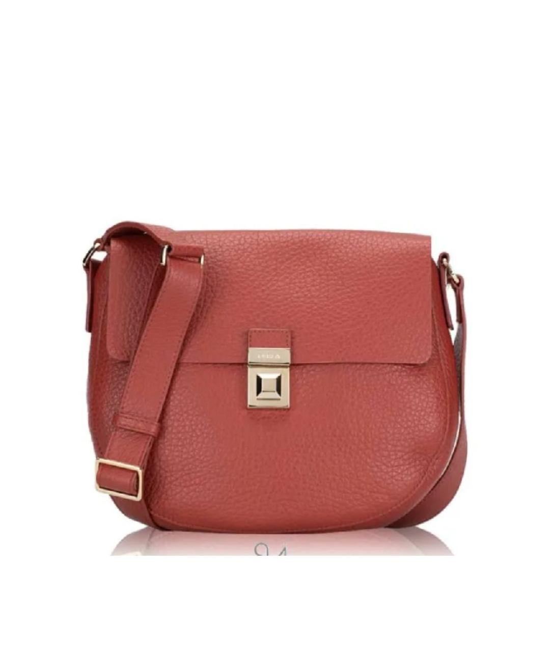 FURLA Коралловая кожаная сумка через плечо, фото 10