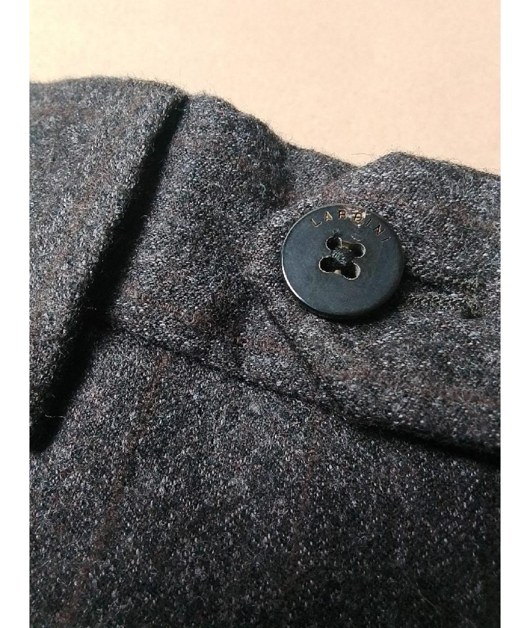 LARDINI Серые шерстяные классические брюки, фото 4