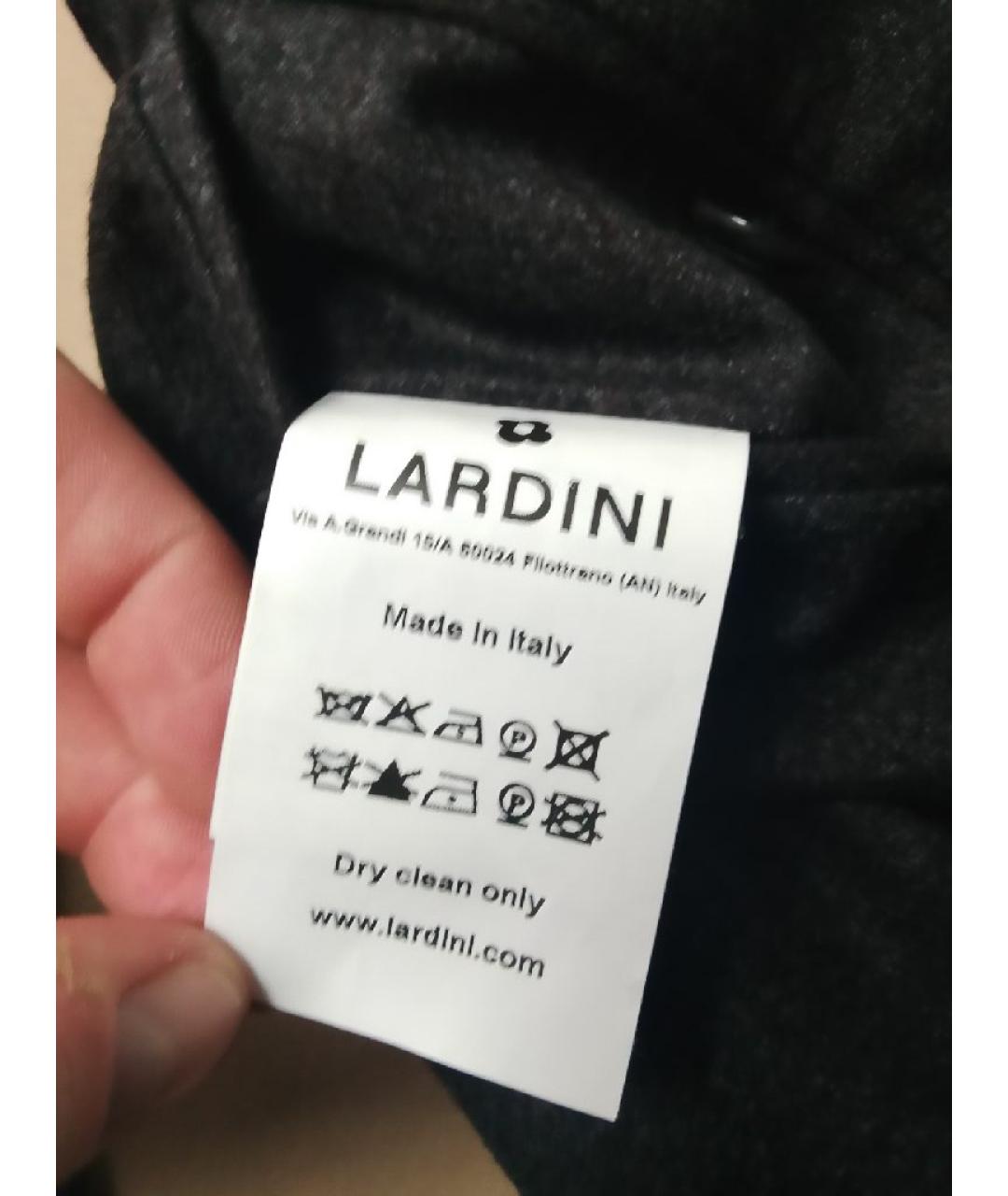 LARDINI Серые шерстяные классические брюки, фото 6