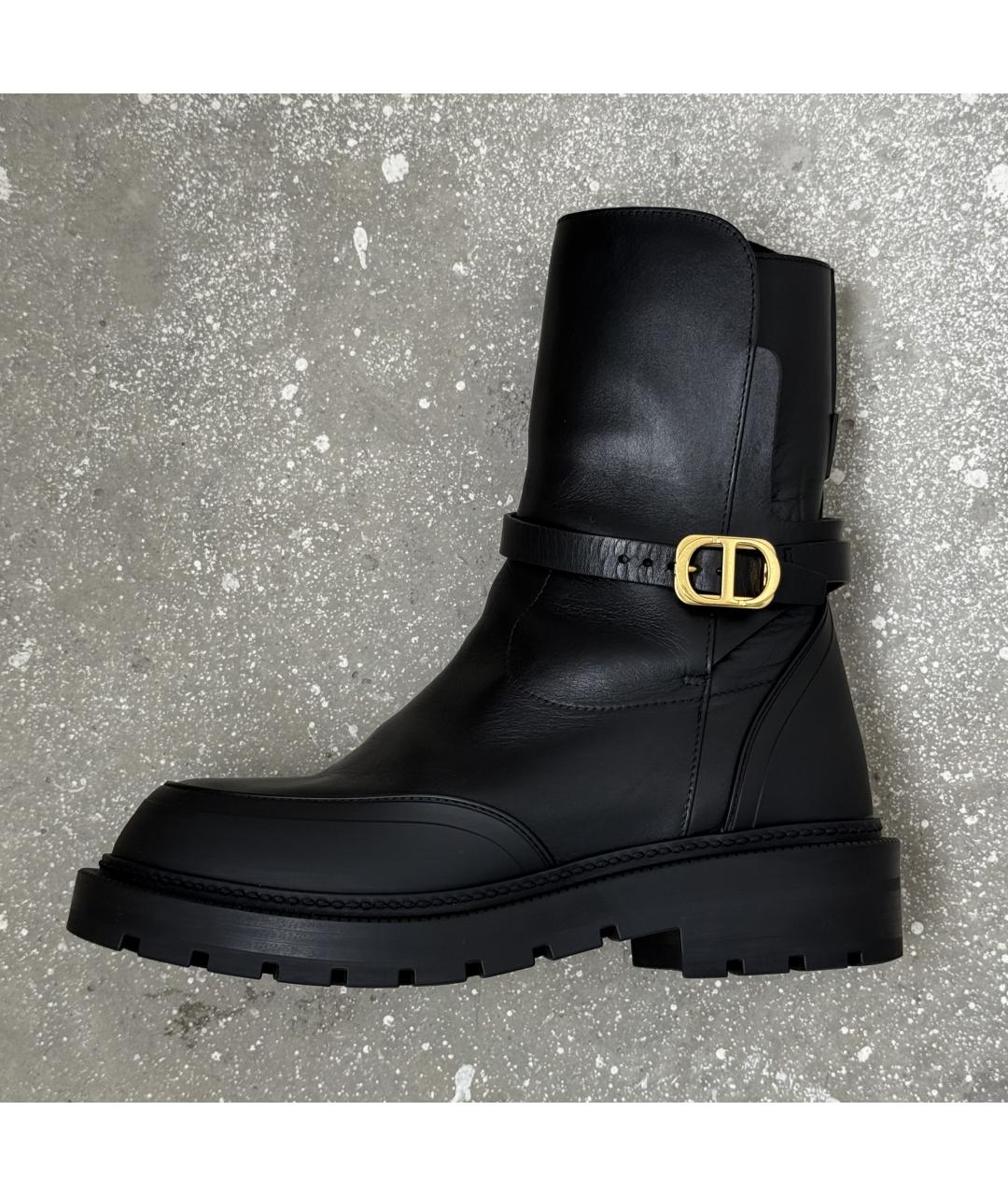 CHRISTIAN DIOR Черные кожаные ботинки, фото 10