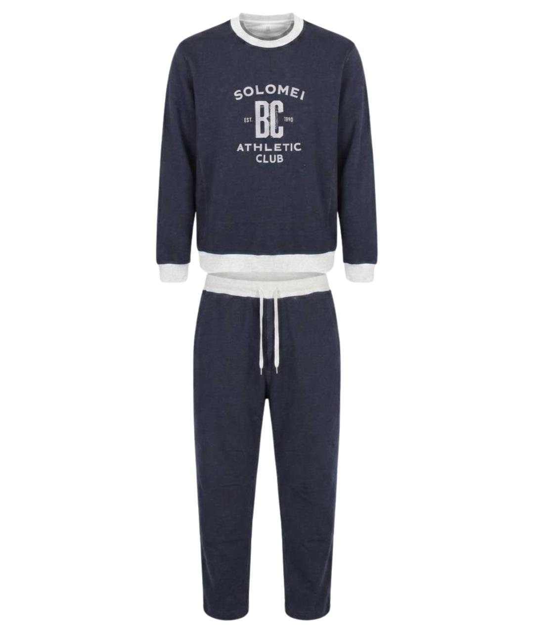 BRUNELLO CUCINELLI Темно-синий хлопковый спортивный костюм, фото 1