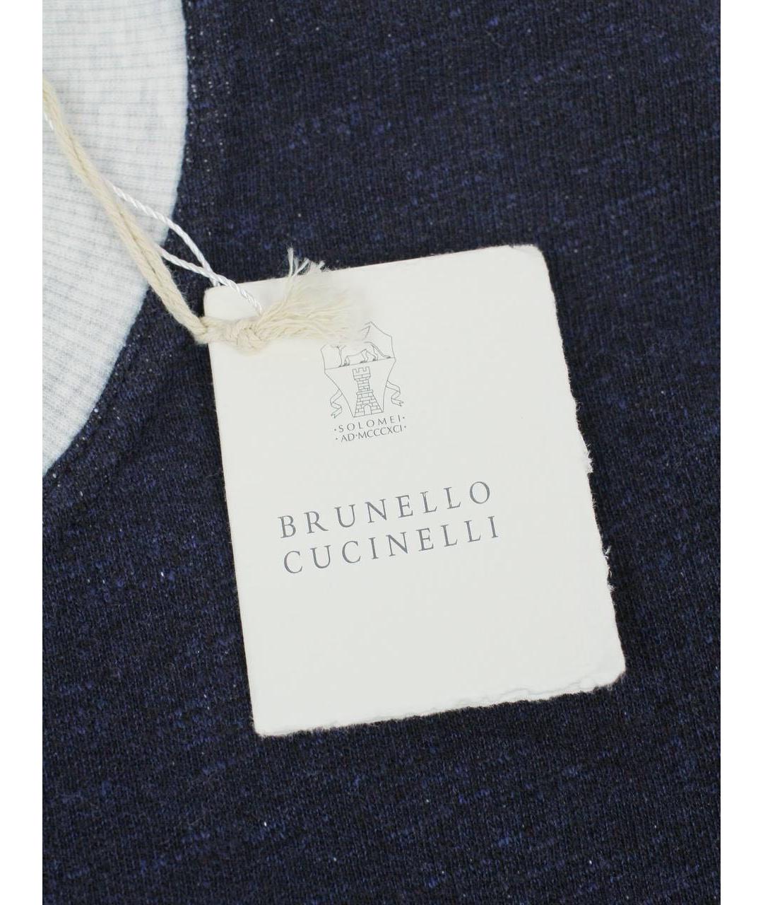 BRUNELLO CUCINELLI Темно-синий хлопковый спортивный костюм, фото 7
