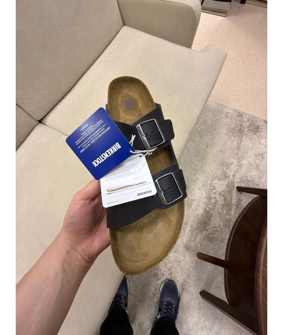BIRKENSTOCK Черные кожаные сандалии, фото 3