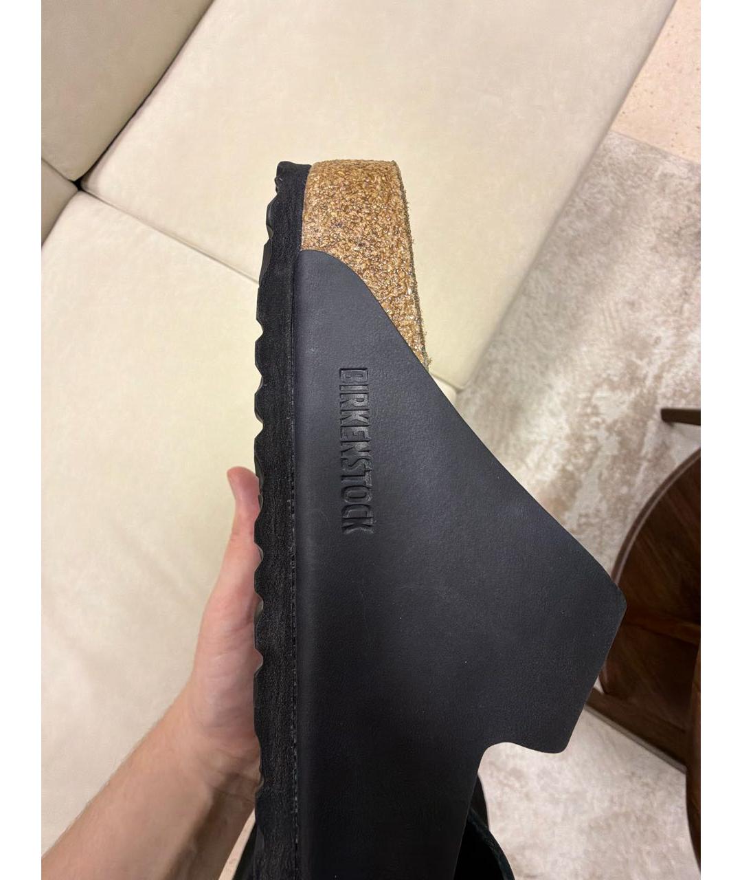 BIRKENSTOCK Черные кожаные сандалии, фото 5