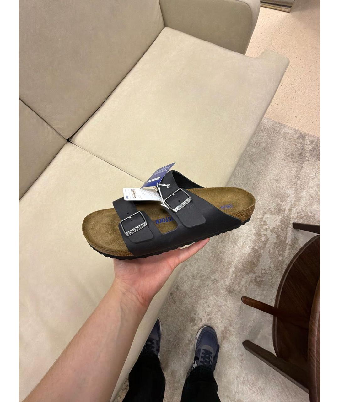 BIRKENSTOCK Черные кожаные сандалии, фото 2