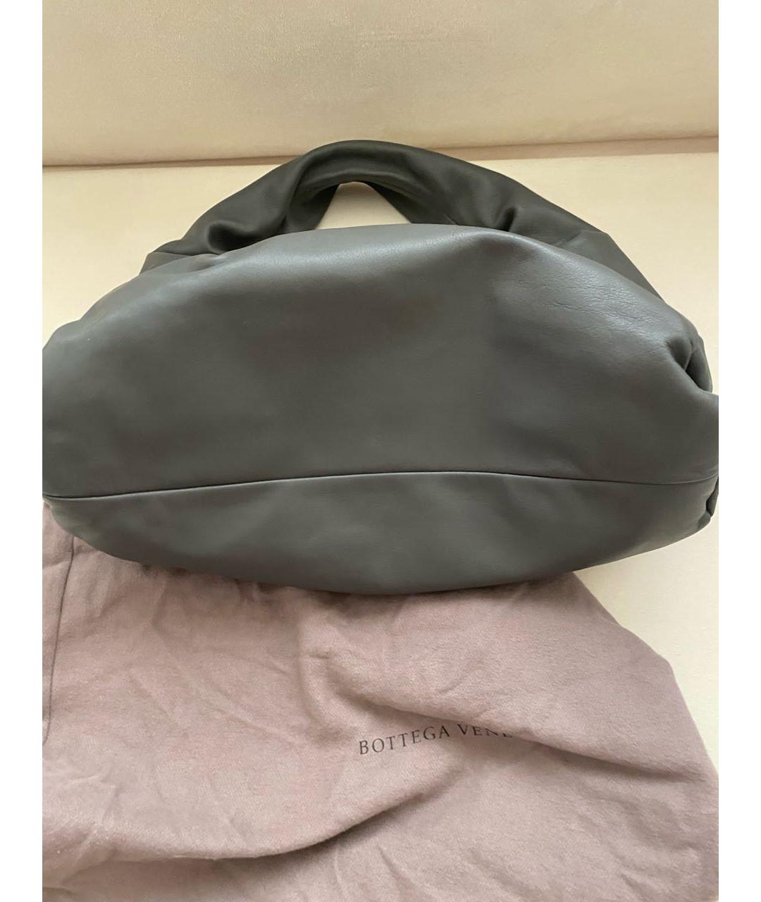 BOTTEGA VENETA Антрацитовая кожаная сумка с короткими ручками, фото 3