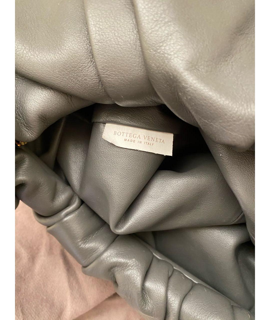 BOTTEGA VENETA Антрацитовая кожаная сумка с короткими ручками, фото 4