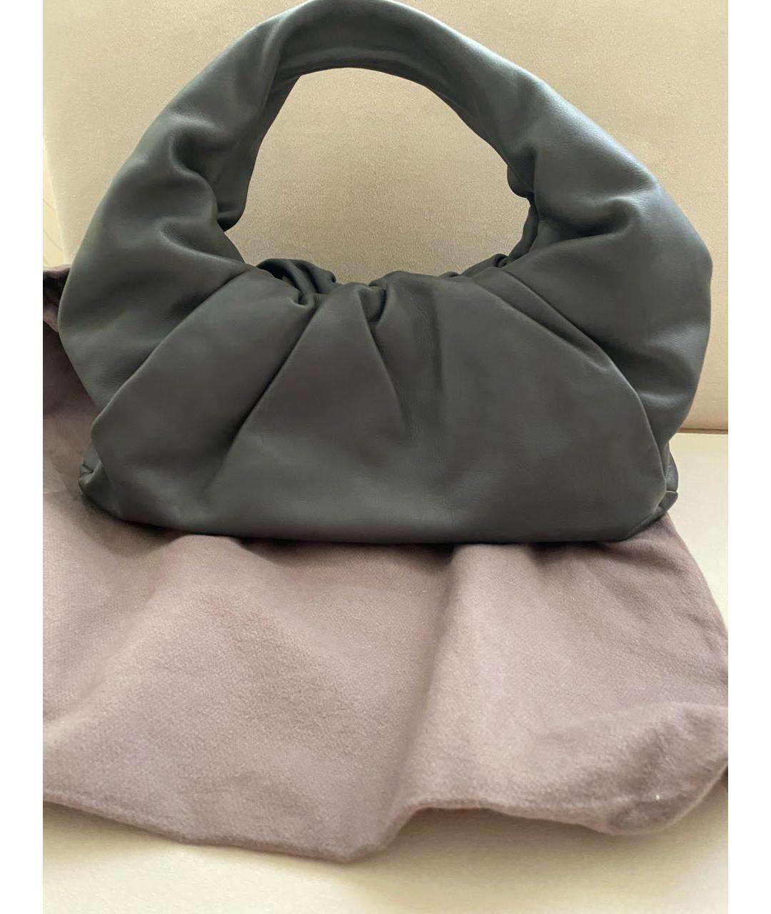BOTTEGA VENETA Антрацитовая кожаная сумка с короткими ручками, фото 2