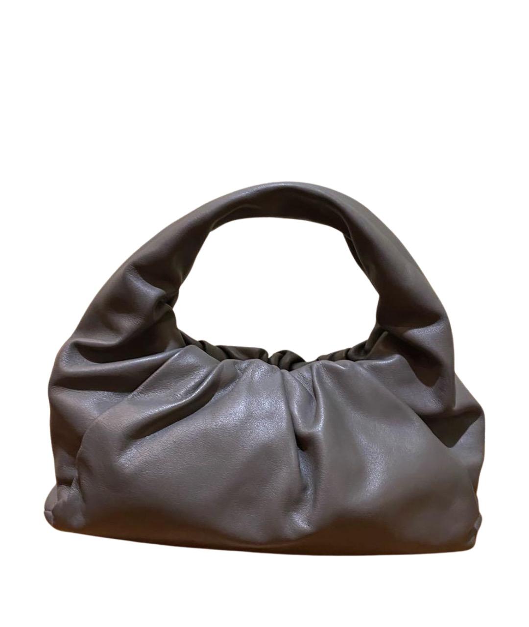 BOTTEGA VENETA Антрацитовая кожаная сумка с короткими ручками, фото 1