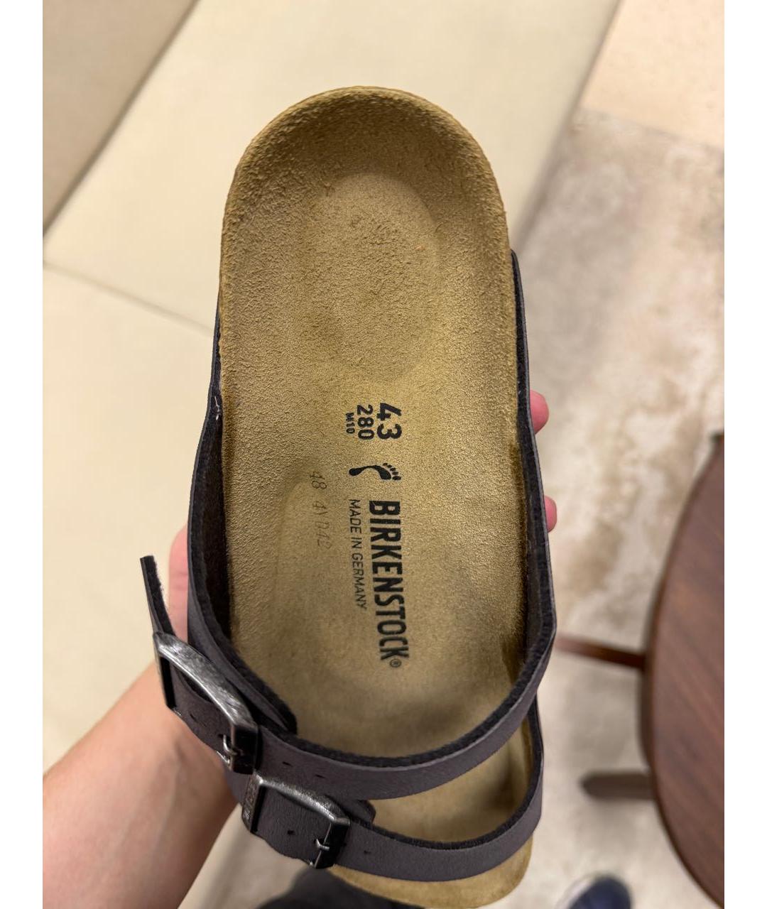 BIRKENSTOCK Антрацитовые кожаные сандалии, фото 6