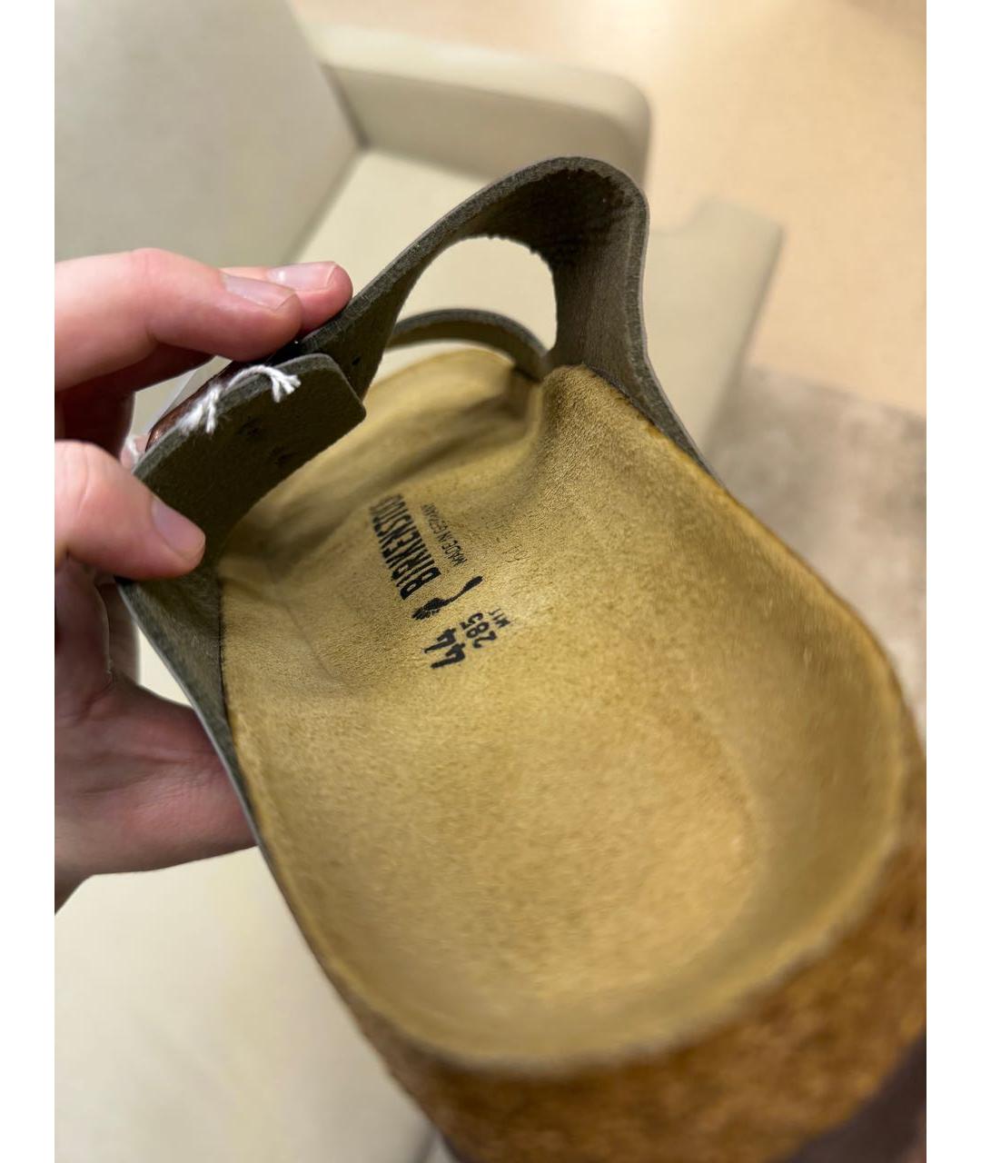 BIRKENSTOCK Серые кожаные сандалии, фото 7