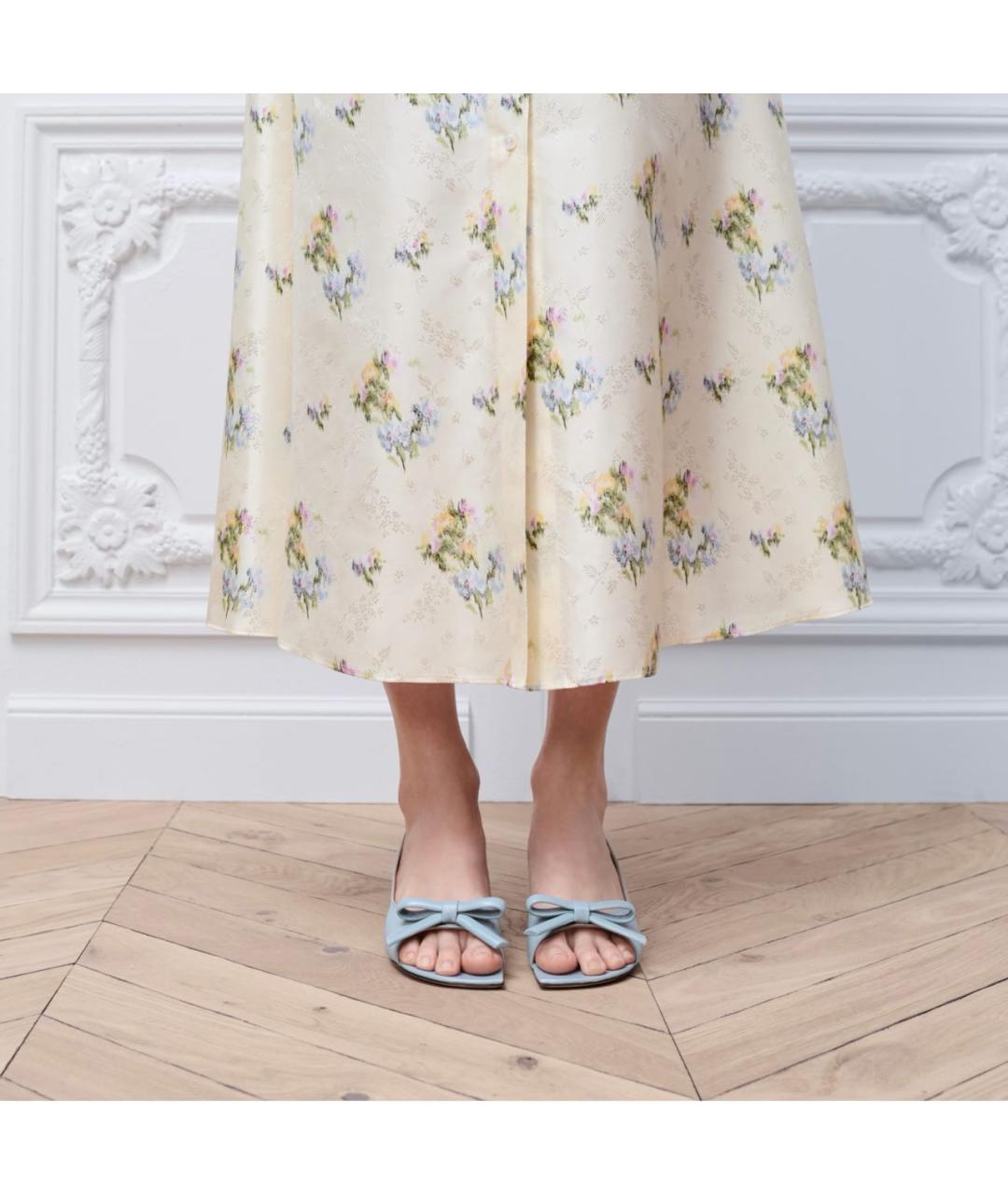 CHRISTIAN DIOR Голубые кожаные босоножки, фото 5