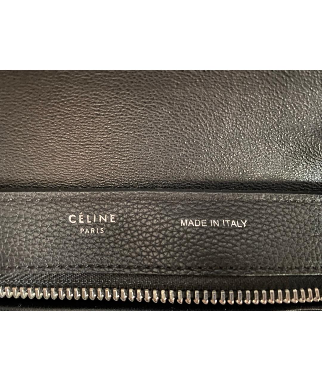 CELINE Черная кожаная сумка с короткими ручками, фото 6