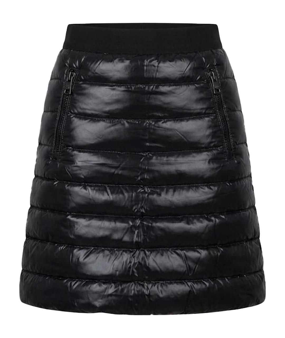 MONCLER Темно-синяя полиуретановая юбка мини, фото 1