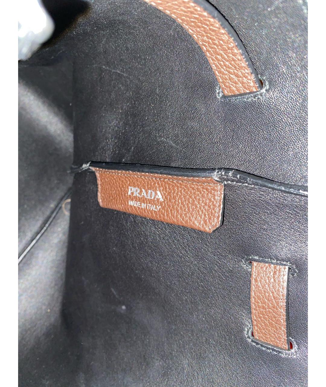 PRADA Коричневая кожаная сумка тоут, фото 4