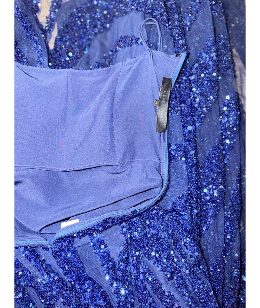ELIE SAAB Темно-синее шелковое вечернее платье, фото 3