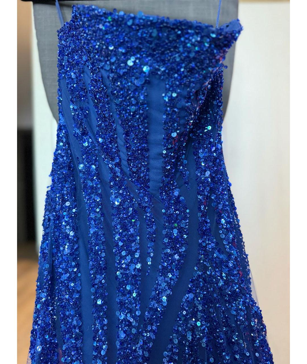 ELIE SAAB Темно-синее шелковое вечернее платье, фото 4
