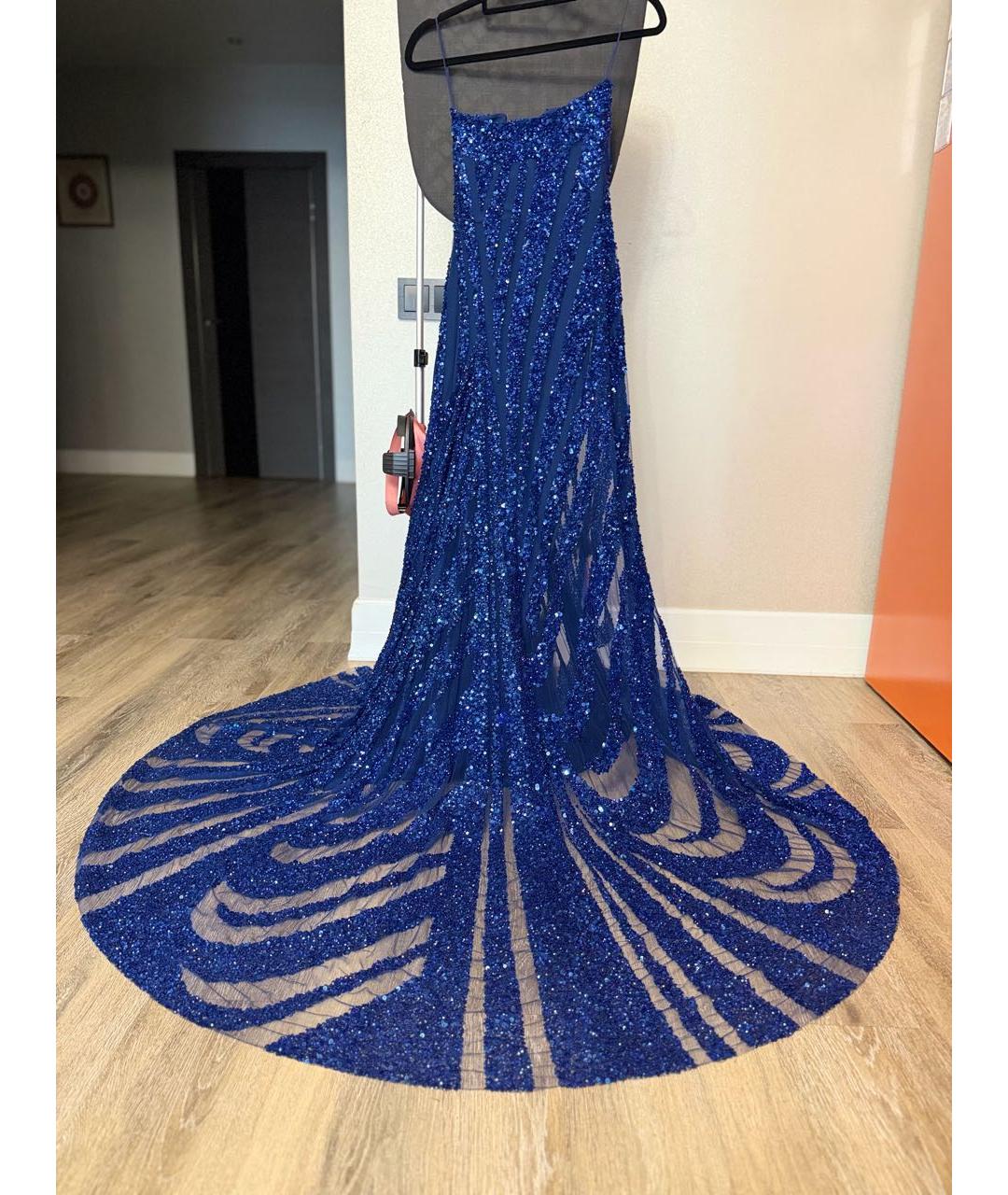ELIE SAAB Темно-синее шелковое вечернее платье, фото 2