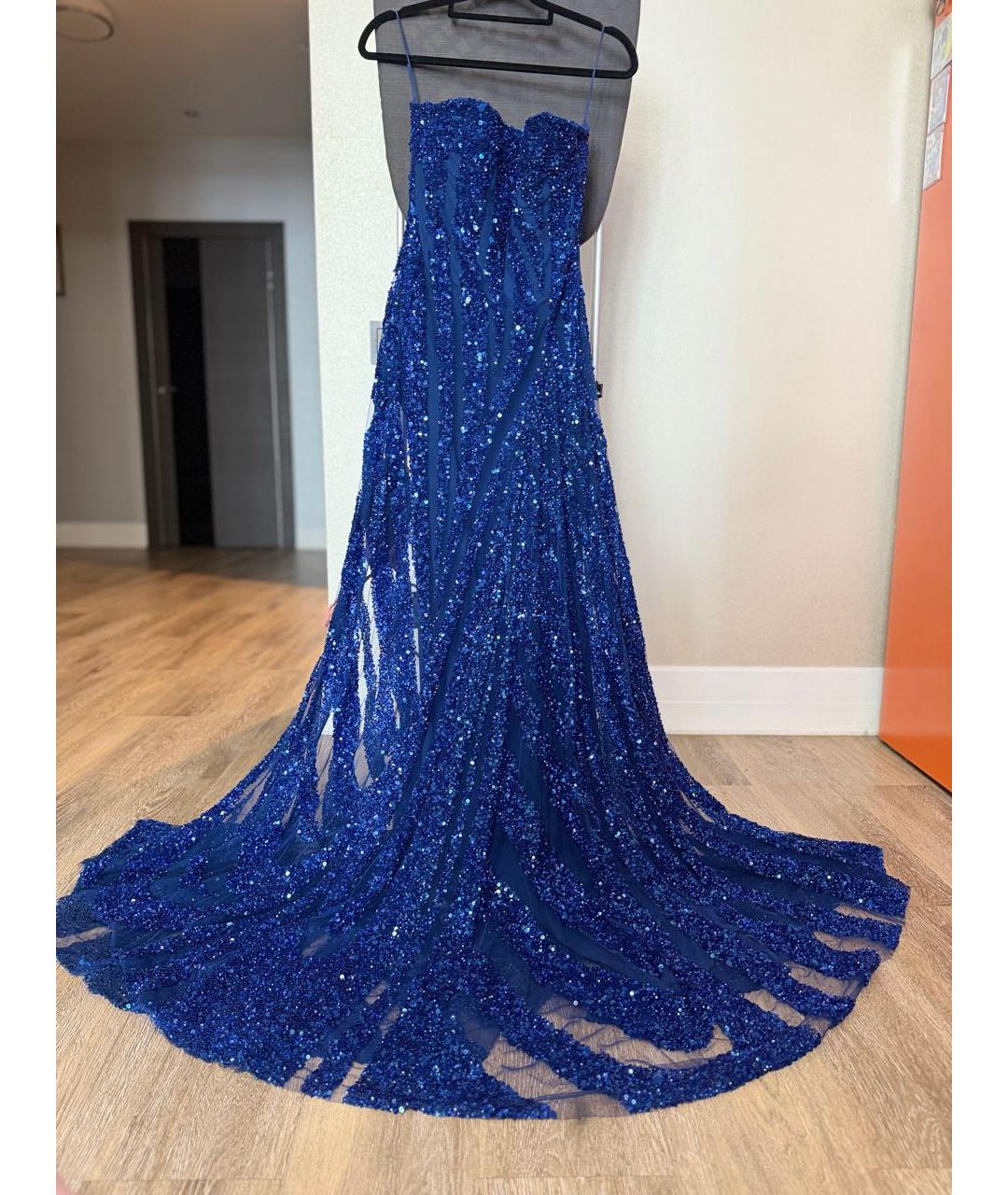 ELIE SAAB Темно-синее шелковое вечернее платье, фото 5