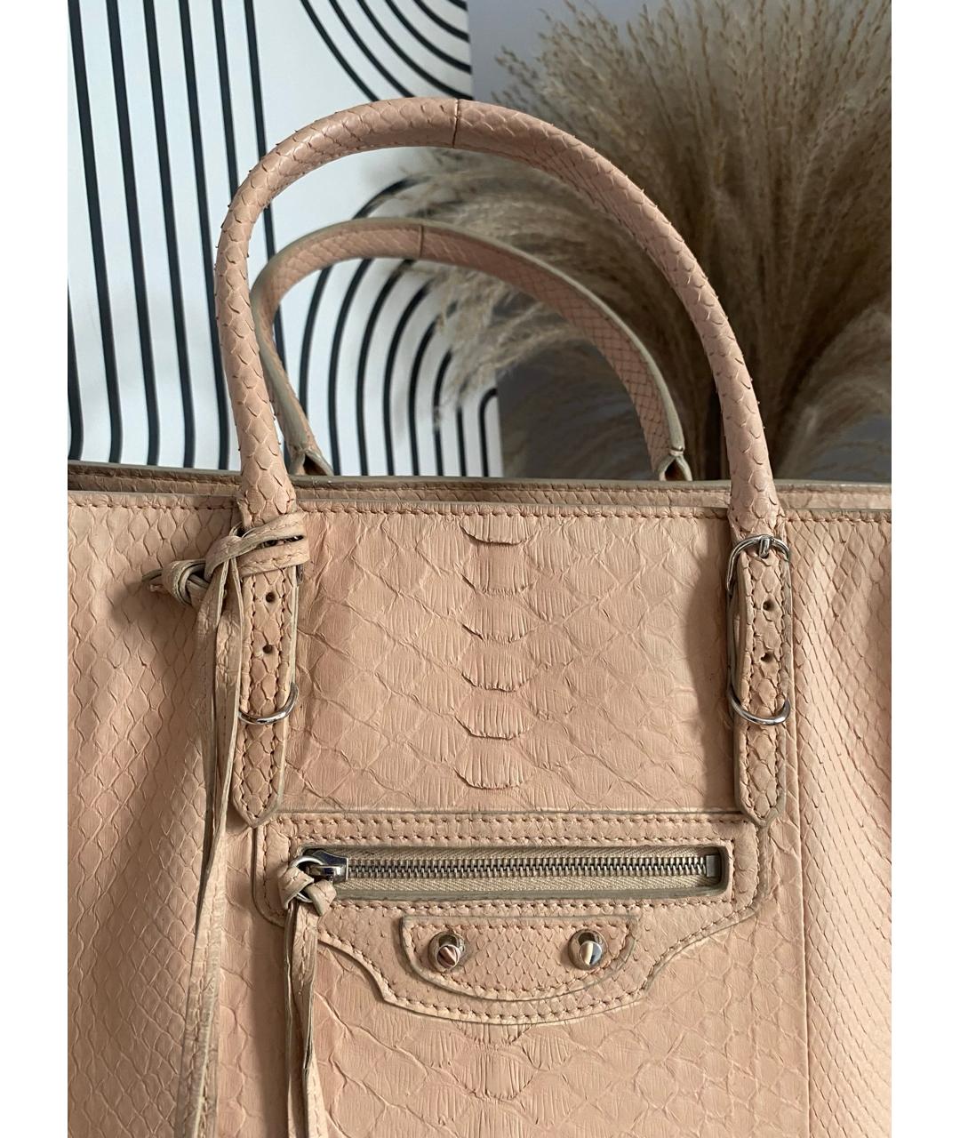 BALENCIAGA Розовая кожаная сумка с короткими ручками, фото 4