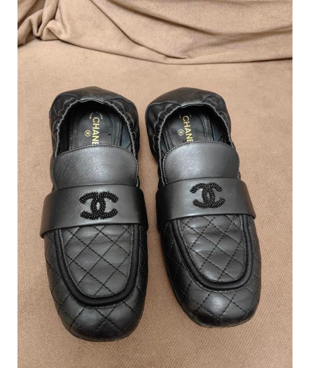 CHANEL Черные кожаные лоферы, фото 2