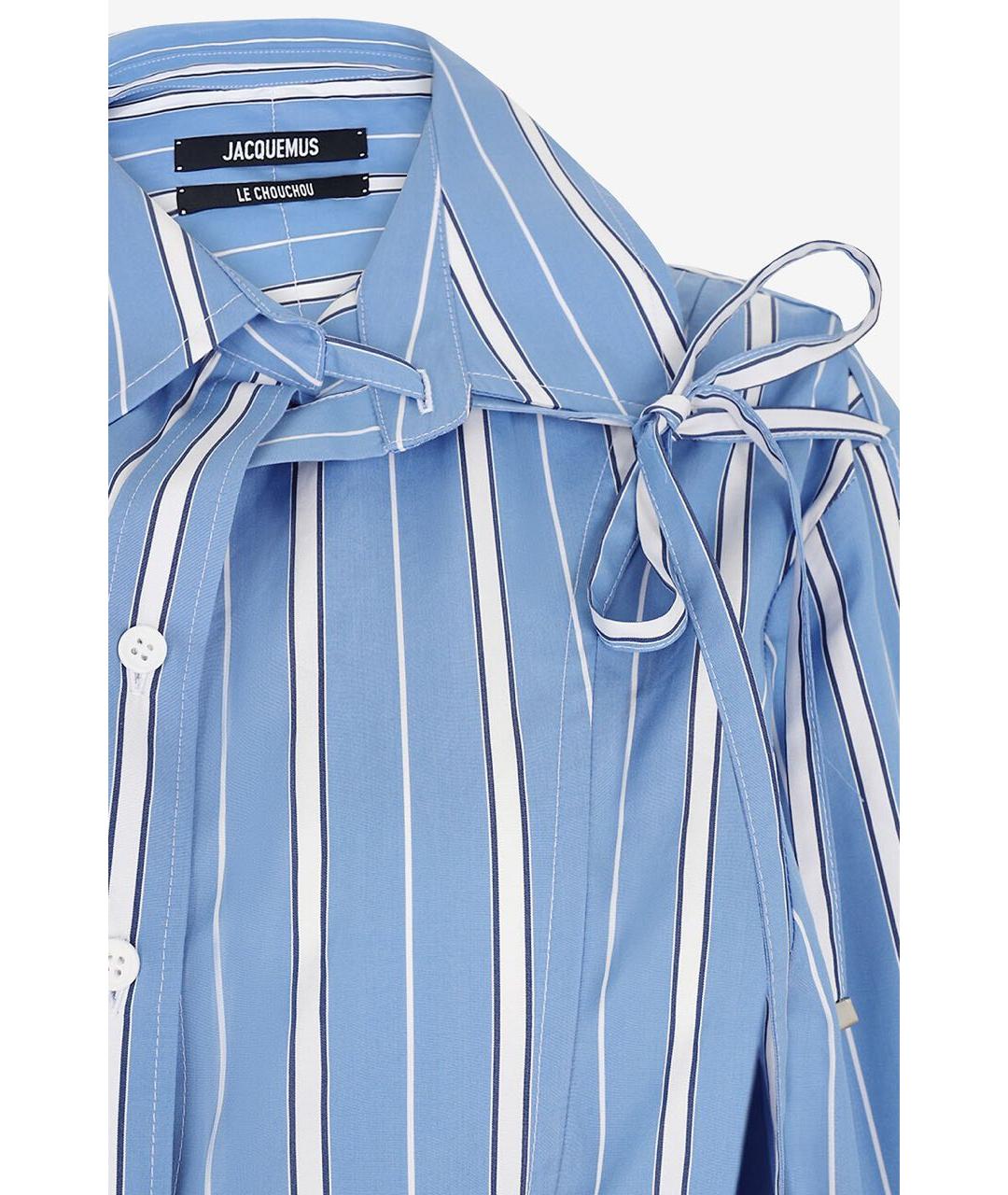 JACQUEMUS Синяя хлопковая рубашка, фото 3
