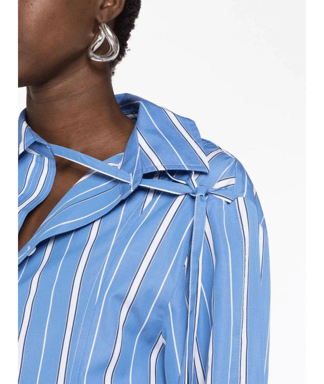 JACQUEMUS Синяя хлопковая рубашка, фото 5