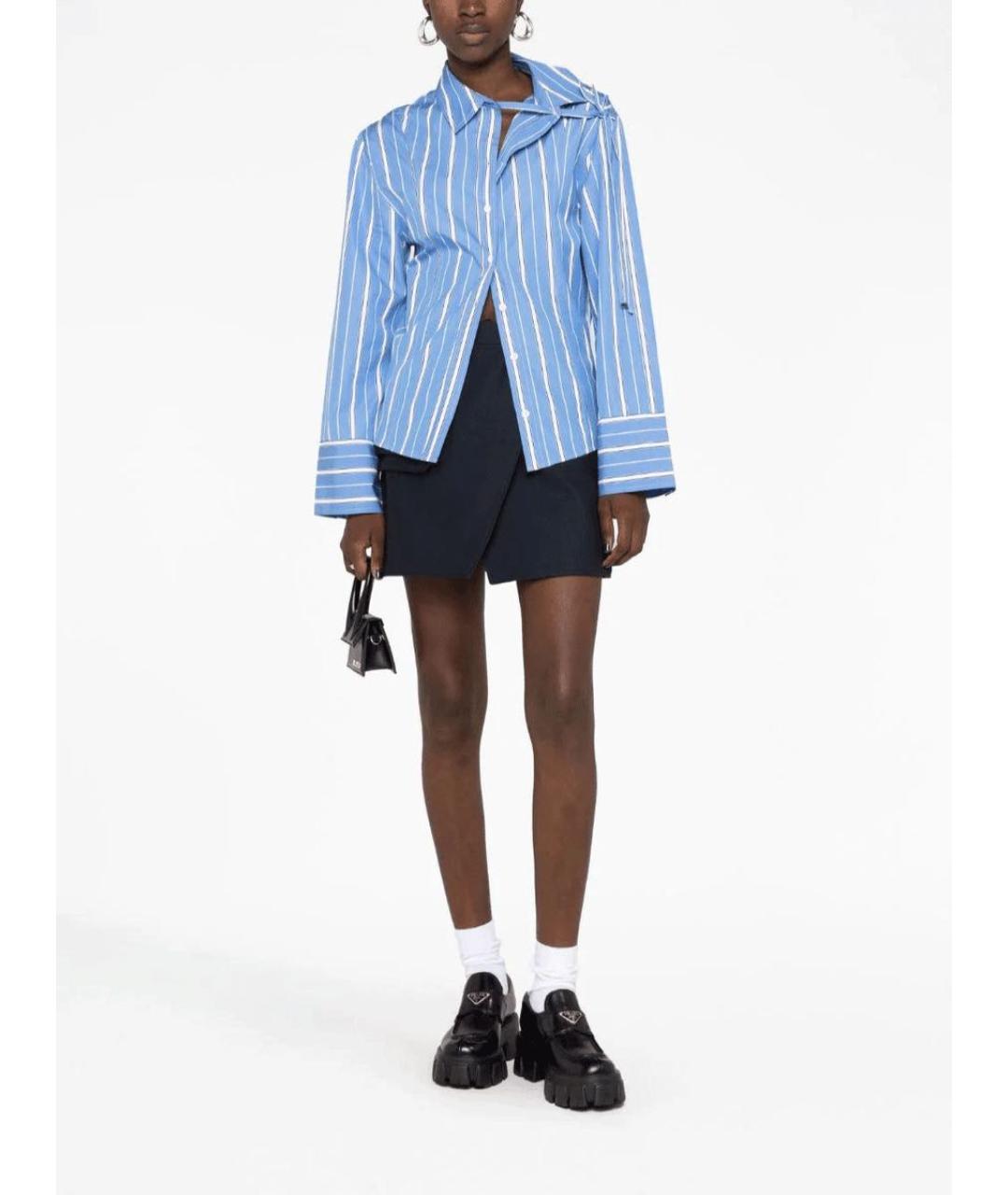 JACQUEMUS Синяя хлопковая рубашка, фото 4