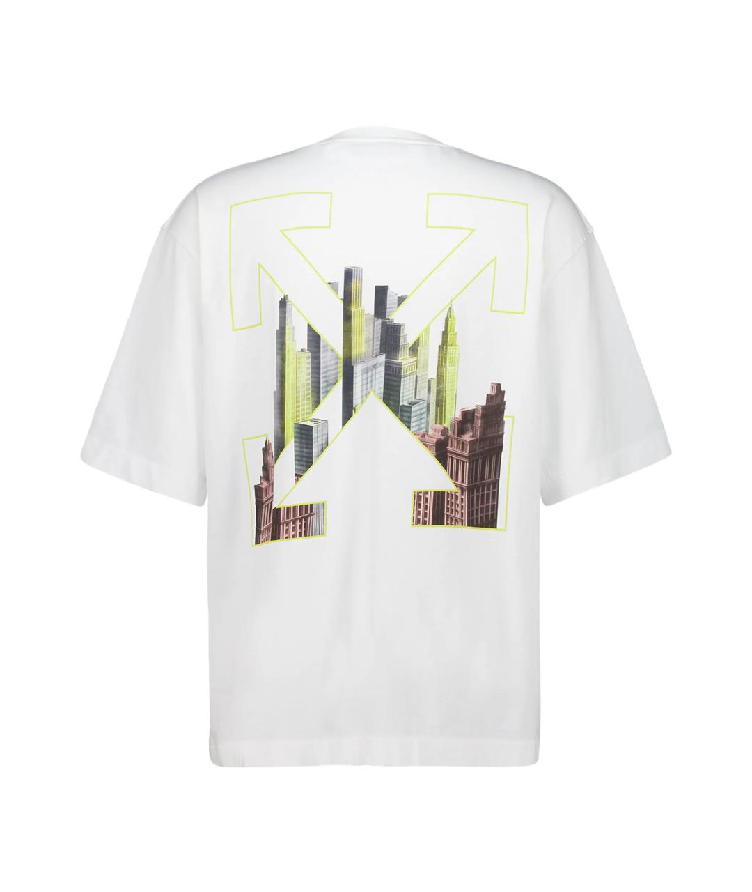 OFF-WHITE Белая хлопковая футболка, фото 3