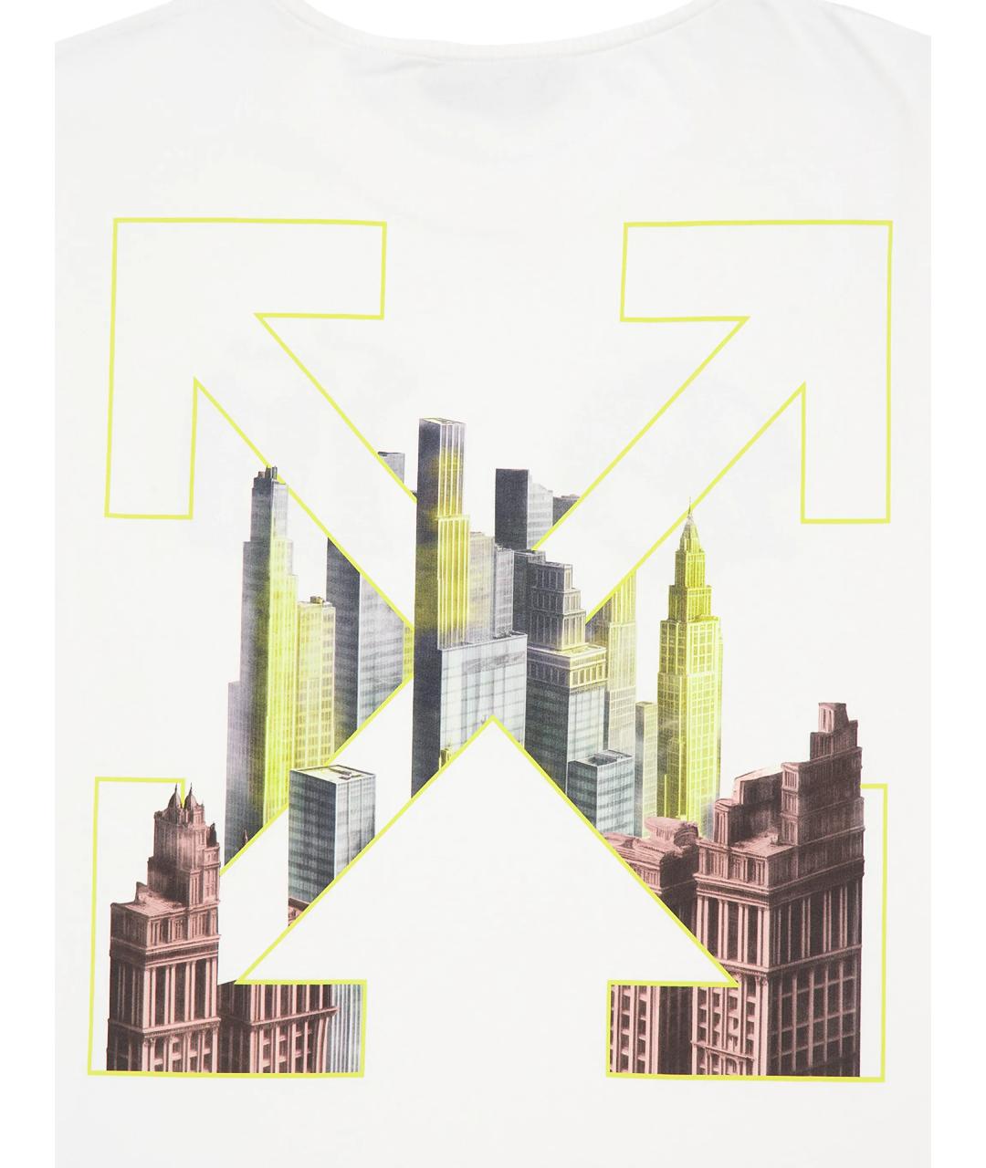 OFF-WHITE Белая хлопковая футболка, фото 4