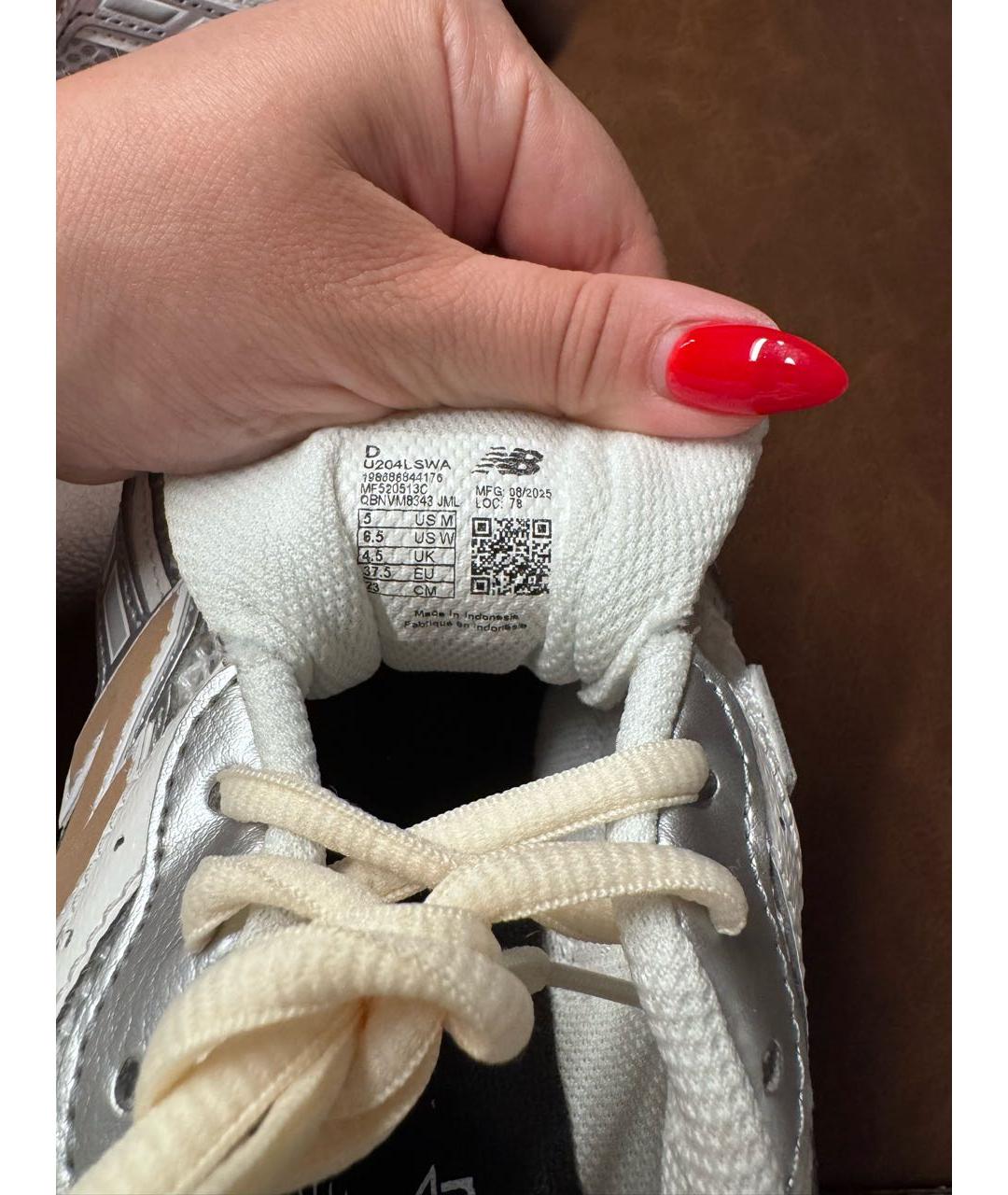 NEW BALANCE Серебряные синтетические кроссовки, фото 5