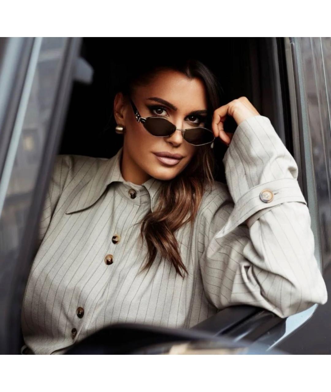 CELINE Черные металлические солнцезащитные очки, фото 7