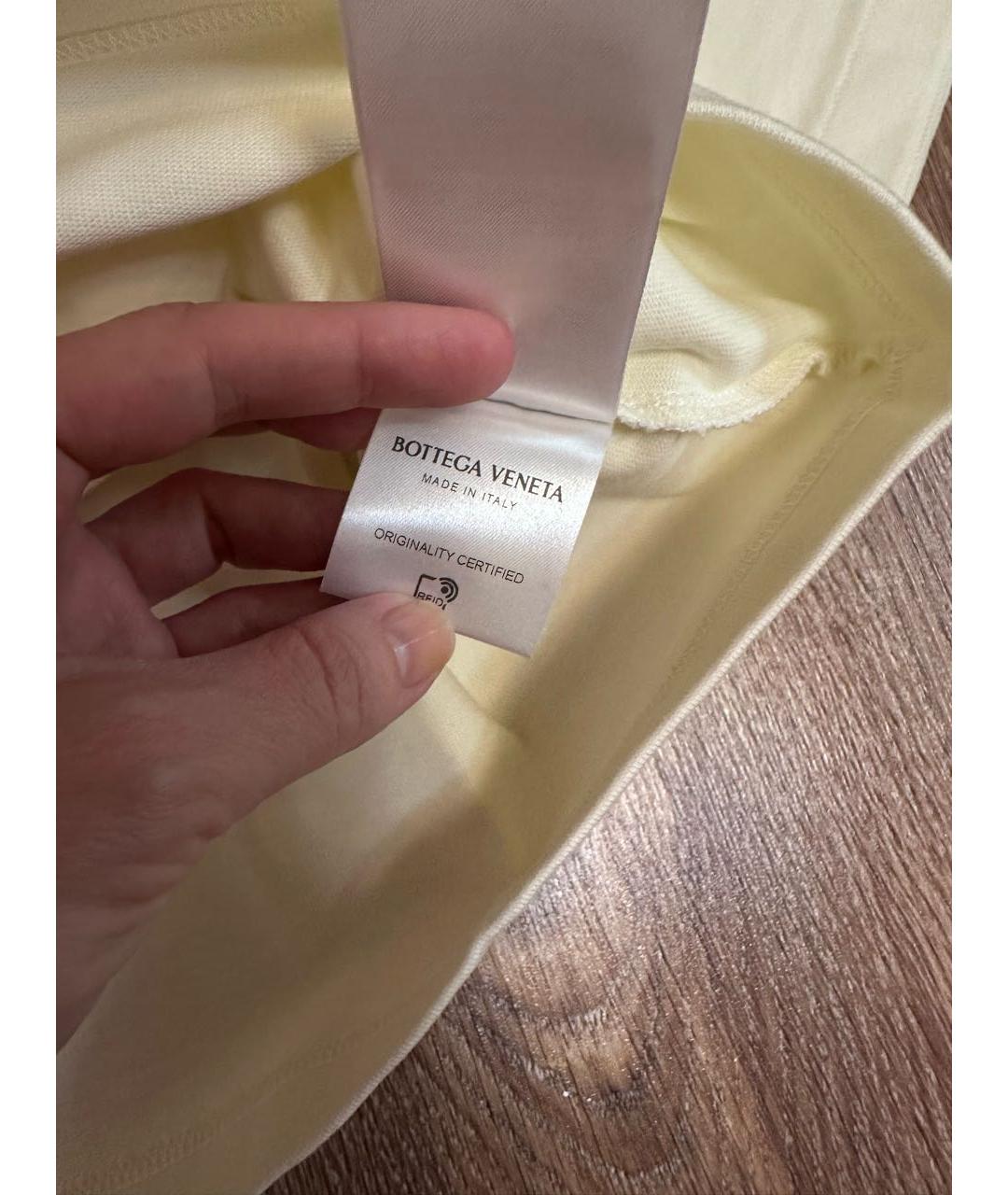 BOTTEGA VENETA Желтая хлопковая футболка, фото 3