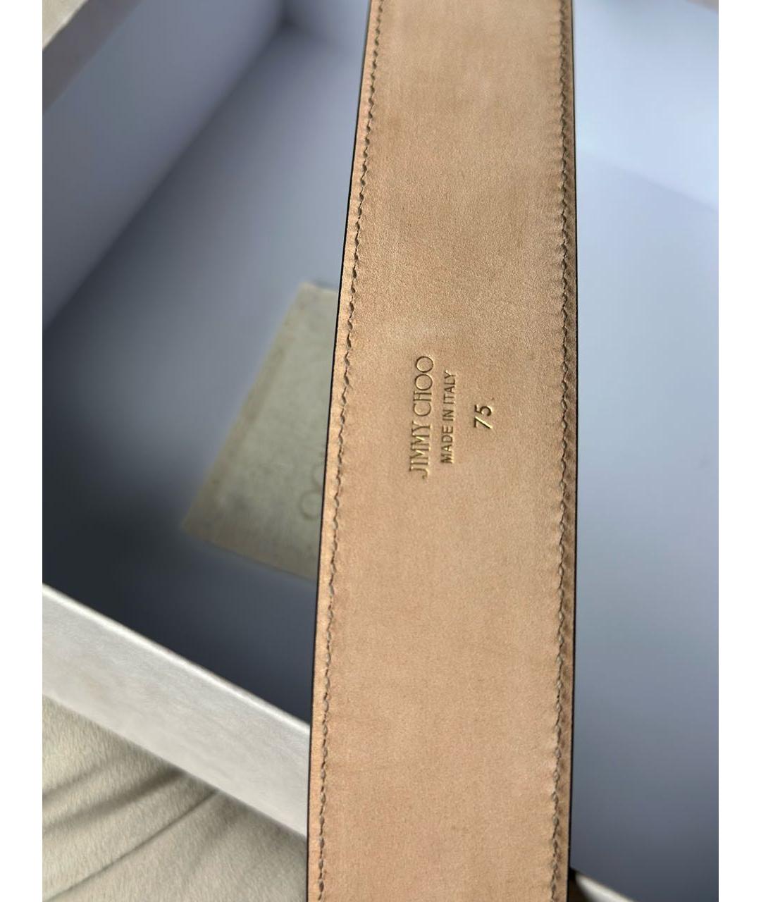 JIMMY CHOO Черный кожаный ремень, фото 4