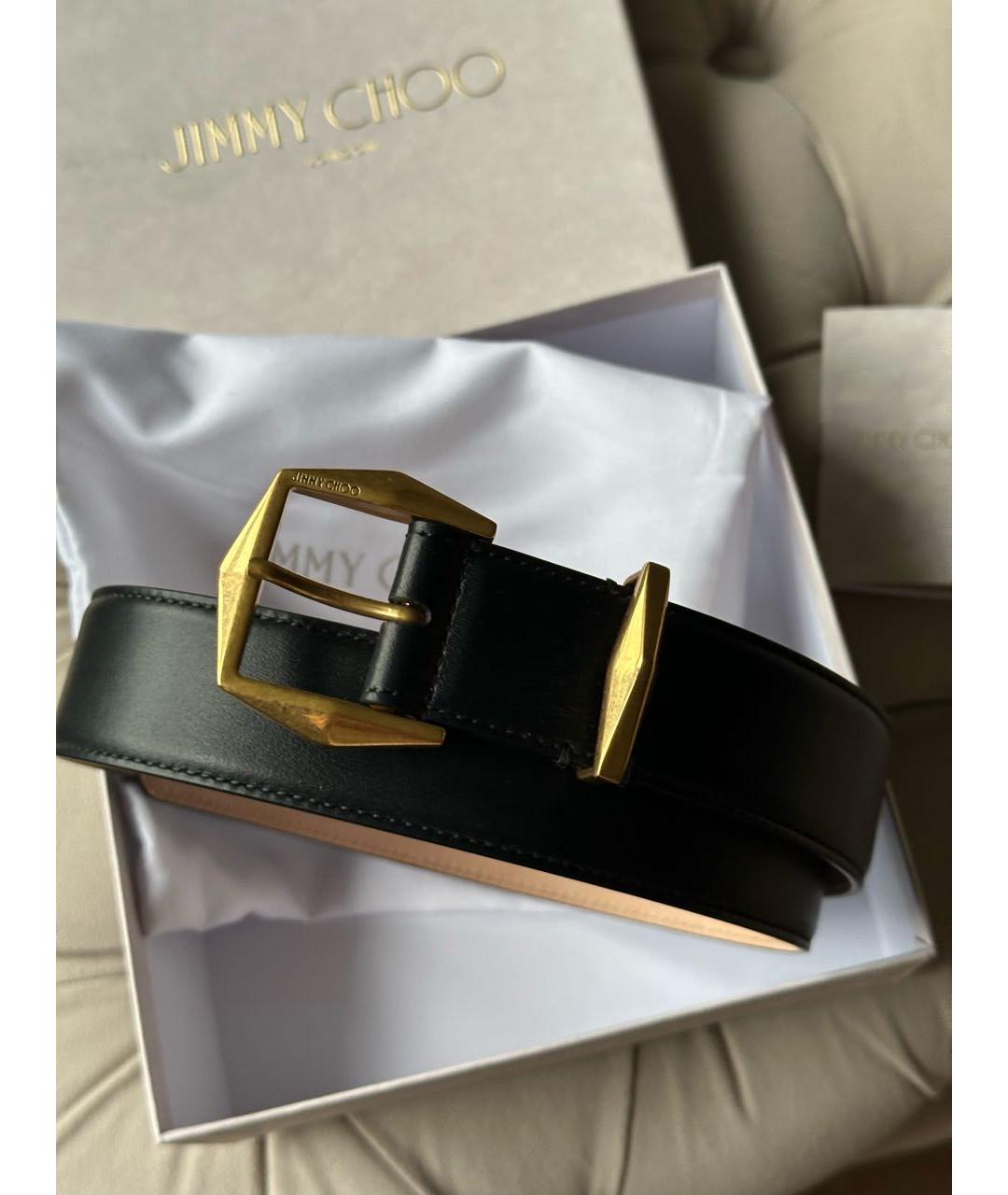 JIMMY CHOO Черный кожаный ремень, фото 7