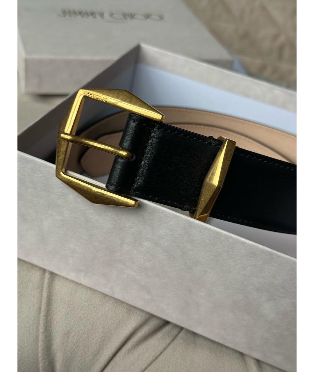 JIMMY CHOO Черный кожаный ремень, фото 3