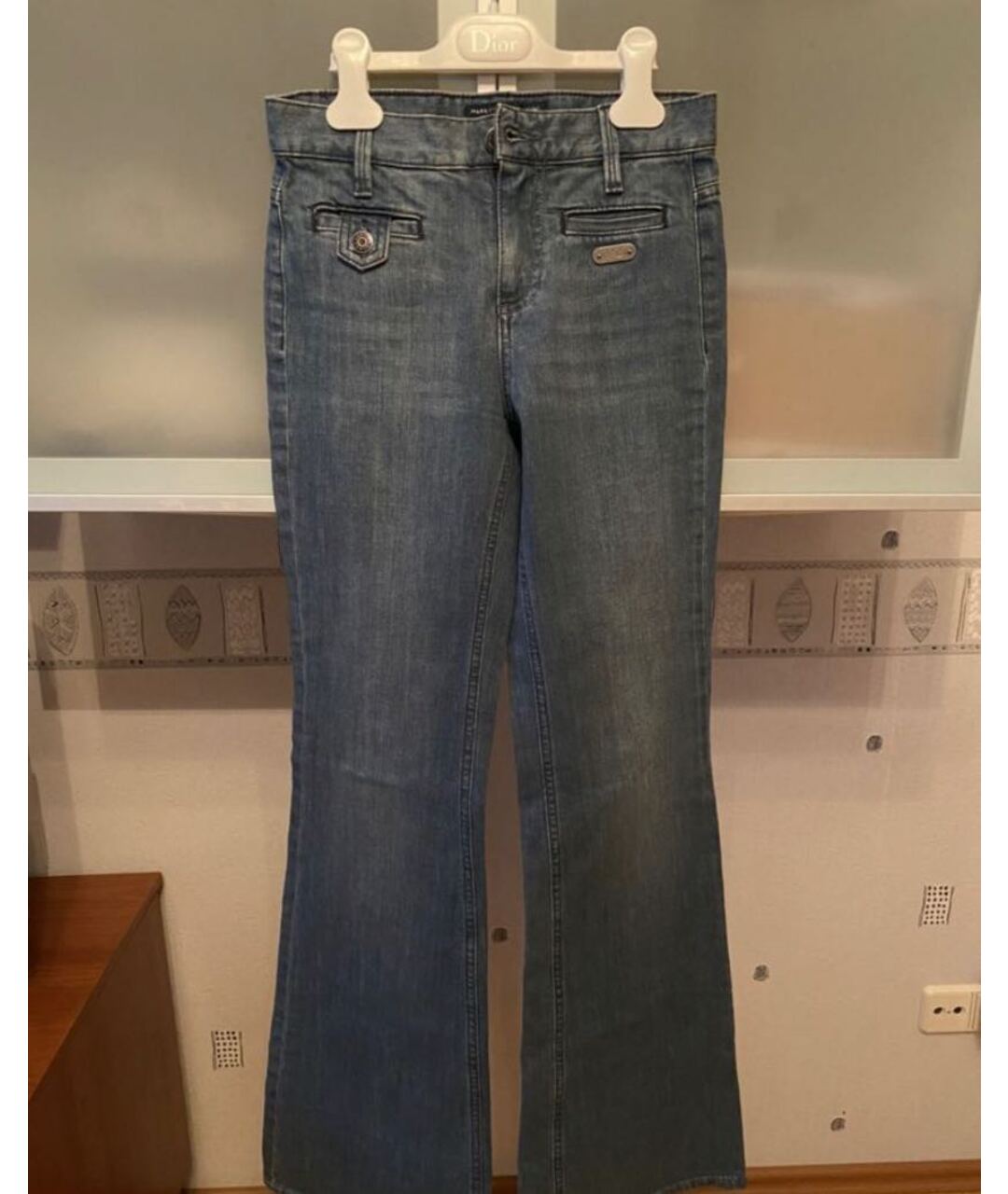 MARC JACOBS Синие хлопко-эластановые джинсы клеш, фото 3