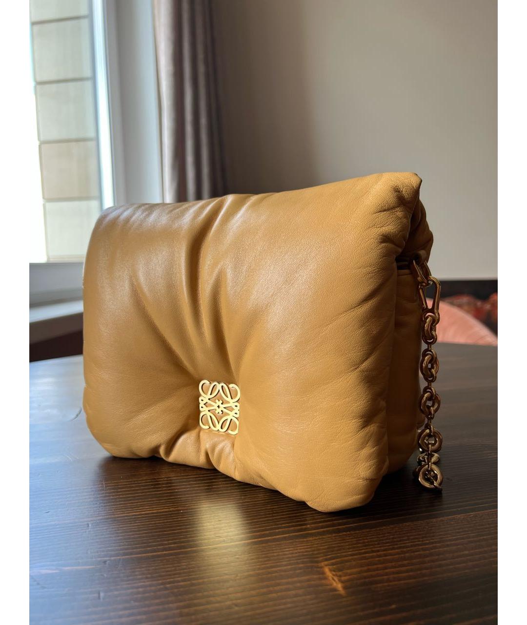 LOEWE Горчичная кожаная сумка через плечо, фото 2