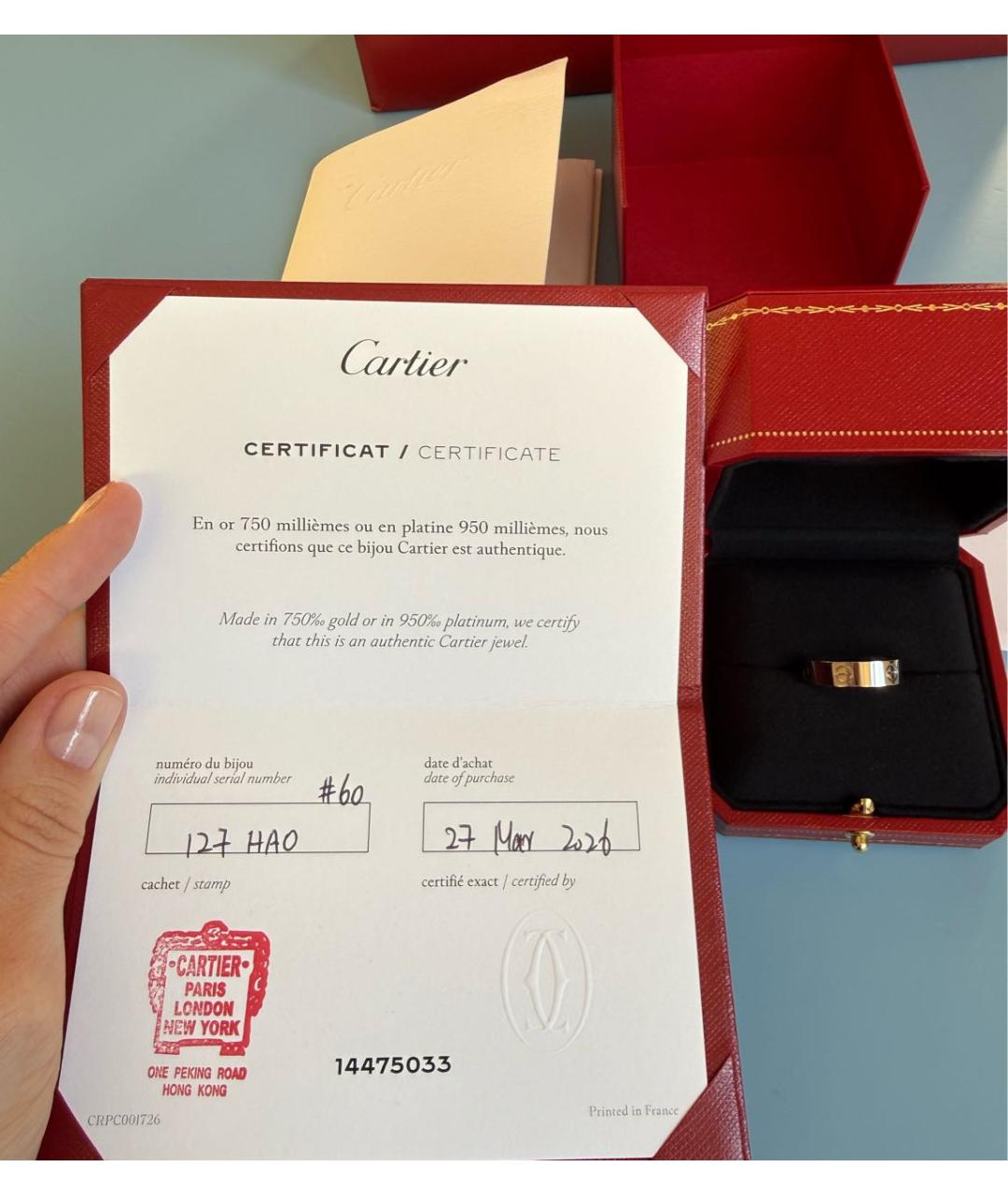 CARTIER Серебряное кольцо из белого золота, фото 8