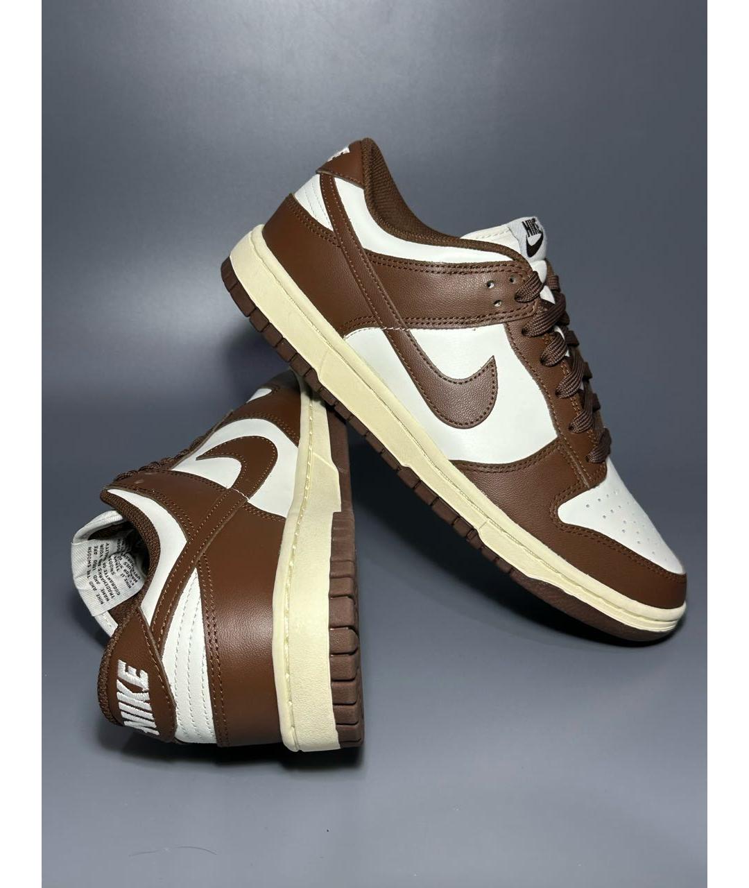 NIKE Коричневые кожаные кроссовки, фото 5