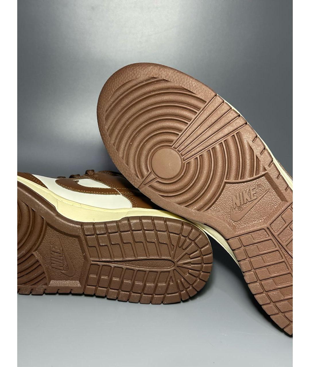 NIKE Коричневые кожаные кроссовки, фото 7