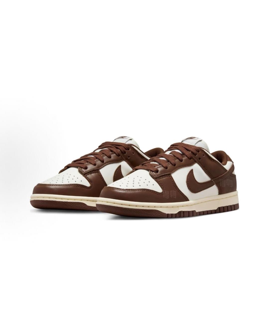 NIKE Коричневые кожаные низкие кроссовки / кеды, фото 2