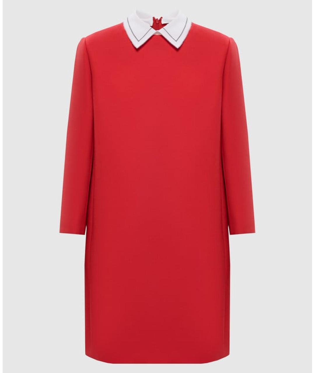 CHRISTIAN DIOR Красное шерстяное повседневное платье, фото 4