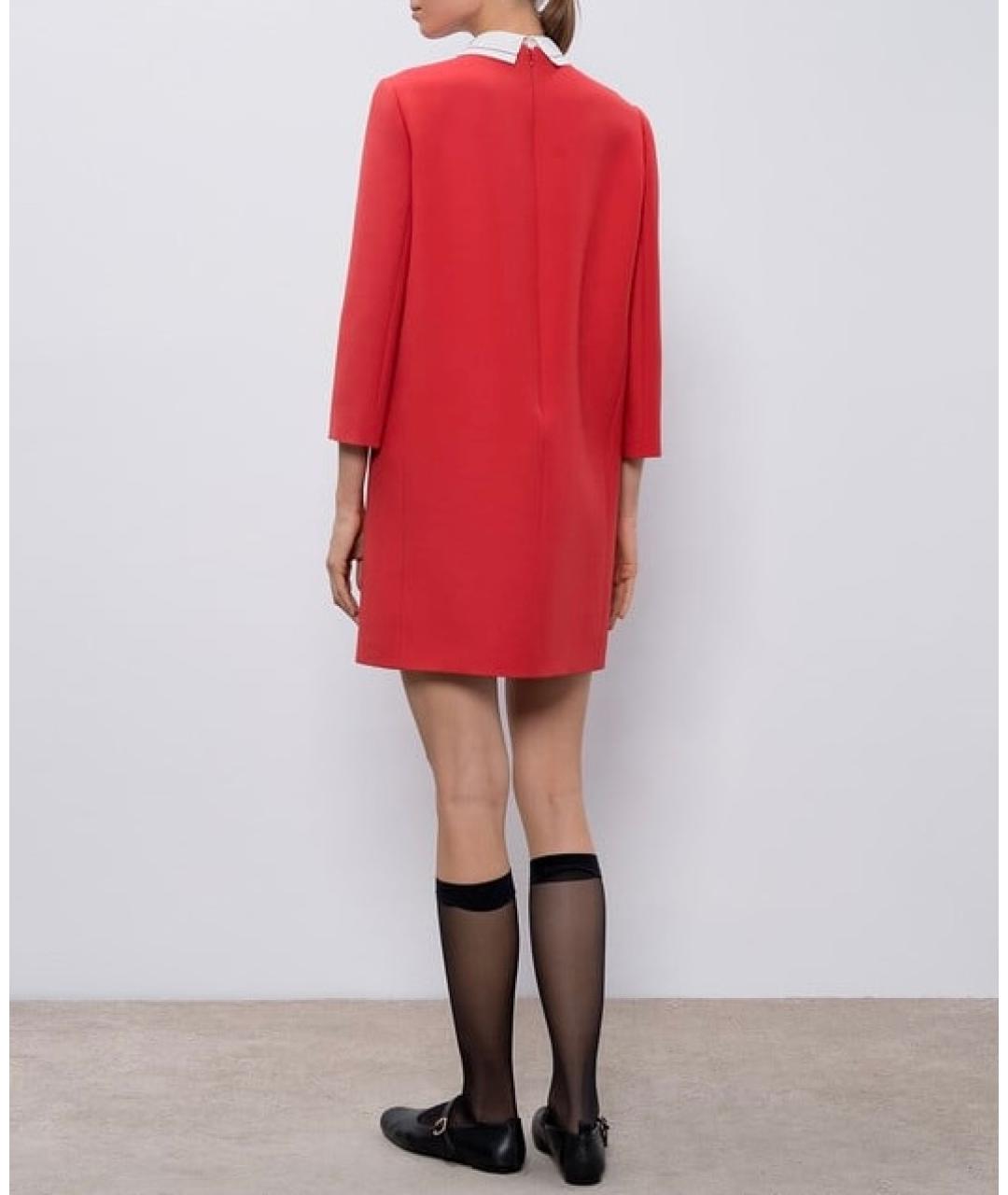 CHRISTIAN DIOR Красное шерстяное повседневное платье, фото 3