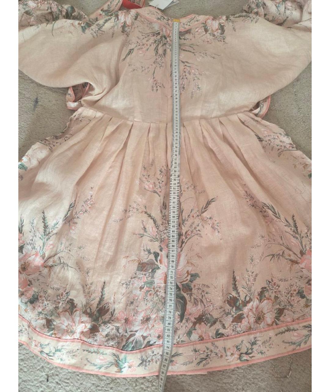 ZIMMERMANN Бежевое льняное повседневное платье, фото 8