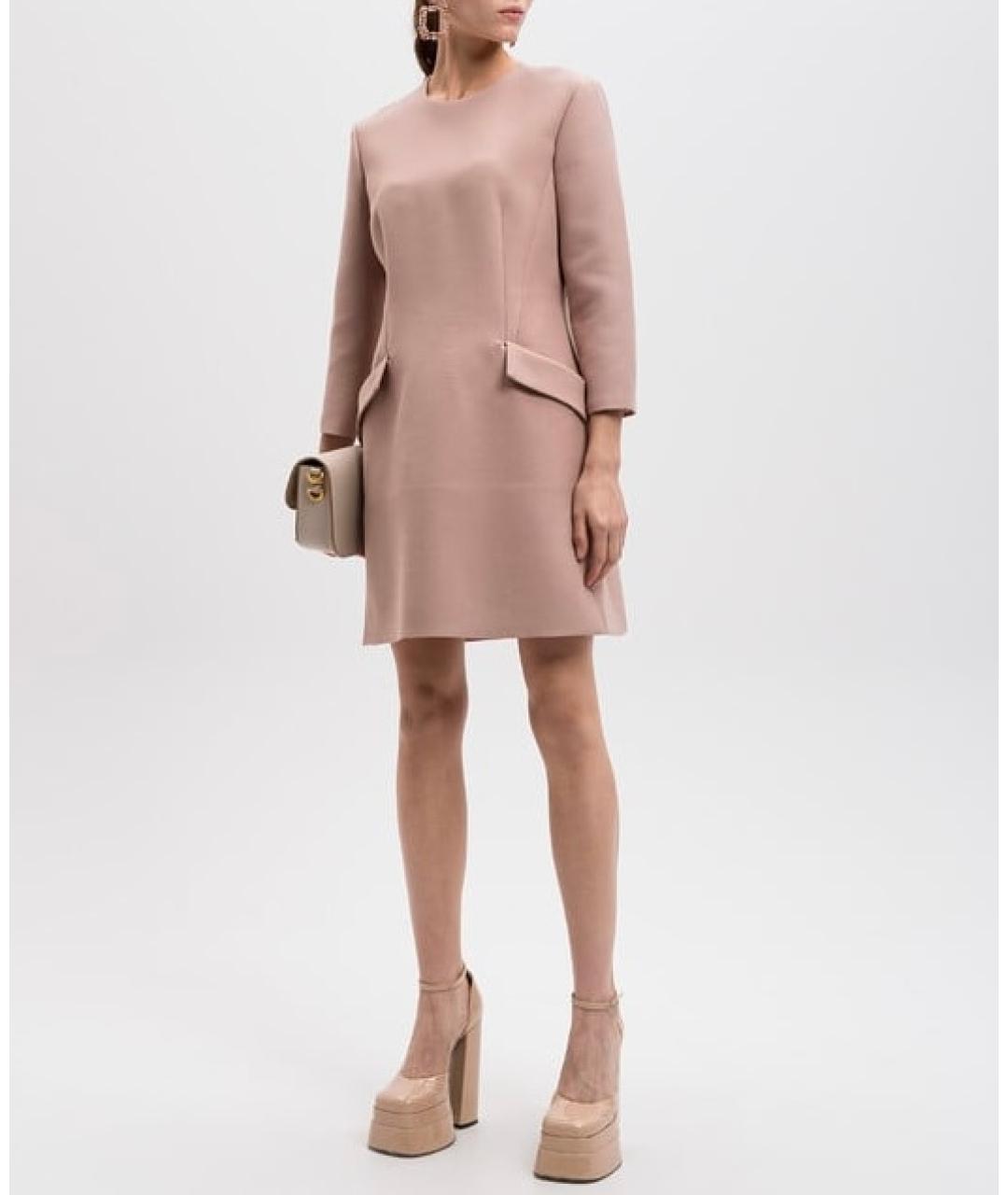 CHRISTIAN DIOR Розовое шерстяное повседневное платье, фото 2